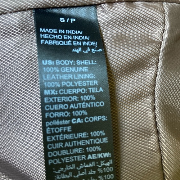 WHBM Metallic Leather Moto Jacket Asymmetric Zip NWT Gold - Picture 11 of 15